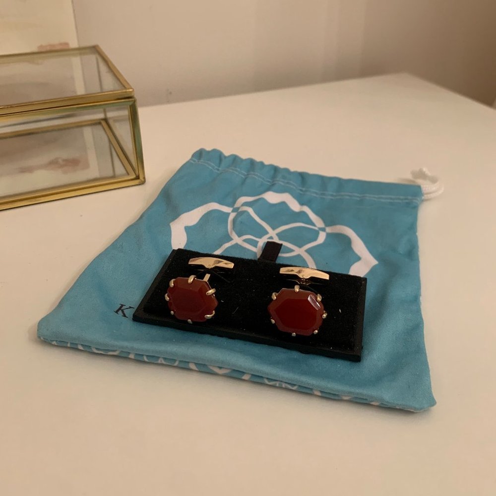 BRAND NEW Kendra Scott Red Stone Cuff Links